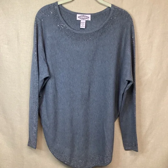 Oliver Studded Embellished Long Sleeve Sweater Sz M - Picture 1 of 7